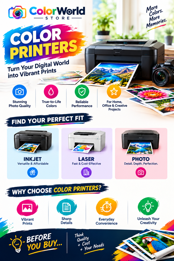 infographic image displays color printers